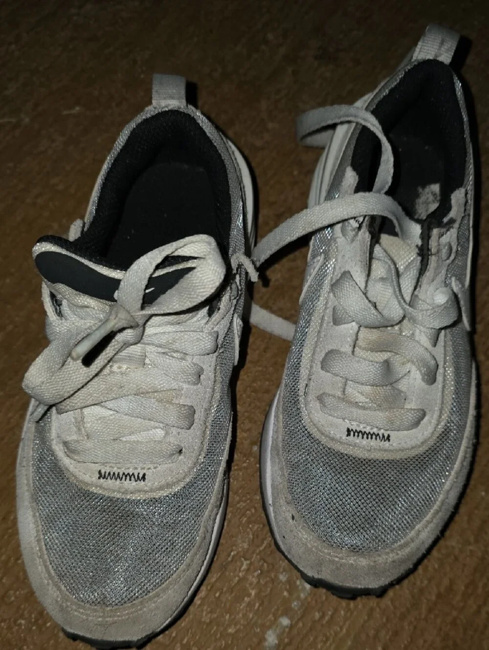 Nike Kids White and Light Gray Sneakers